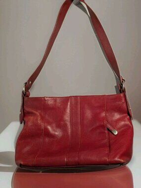 St. John's Bay Women's Genuine Cranberry Red Leather Purse